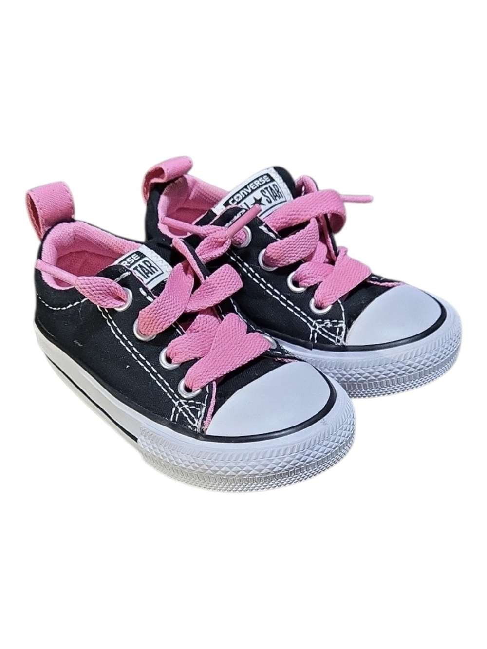 Converse Chuck Taylor All Star Infant Slip-On Sneakers Black Pink Size 5